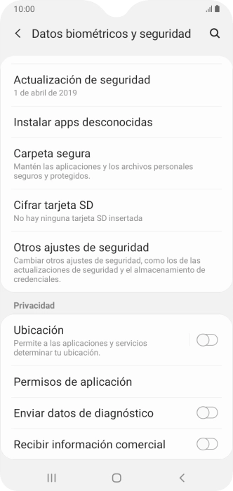 Pulsa Otros ajustes de seguridad.