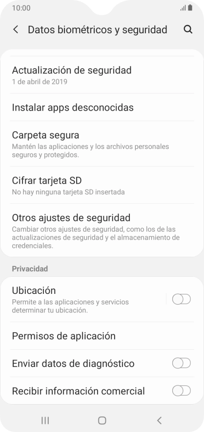 Pulsa Otros ajustes de seguridad.