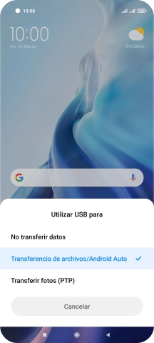 Pulsa Transferencia de archivos/Android Auto.