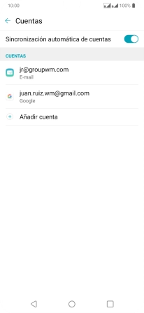 Pulsa la cuenta de correo electrónico deseada.