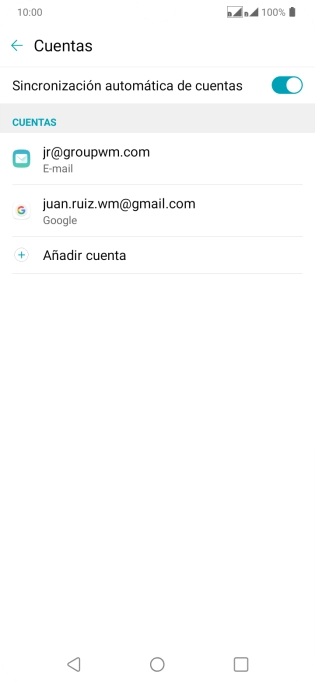 Pulsa la cuenta de correo electrónico deseada.