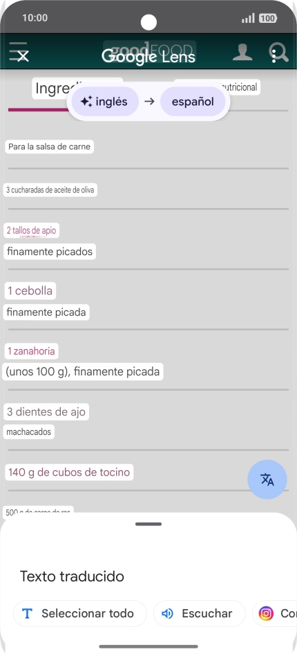 Sigue las indicaciones de la pantalla para seleccionar los ajustes de idioma deseados y utilizar la función.