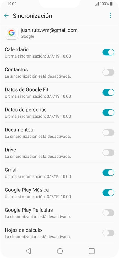 Pulsa el indicador junto a 