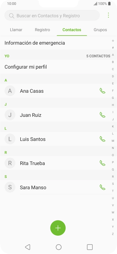 Pulsa el contacto deseado.