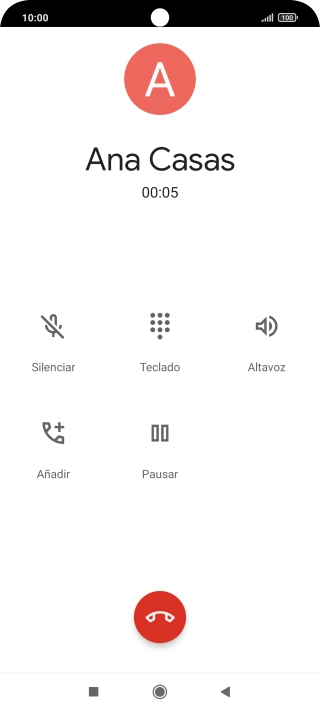 Pulsa el icono de finalizar llamada.