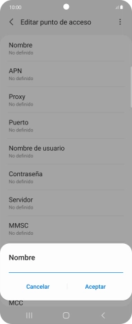 Introduce Vodafone Internet y pulsa Aceptar.