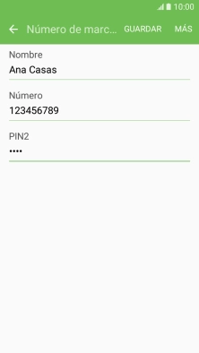 Introduce el código PIN2 y pulsa GUARDAR.