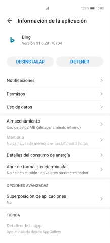 Pulsa Almacenamiento.