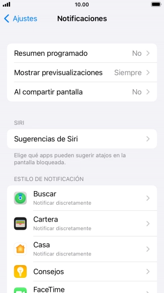 Pulsa Resumen programado.