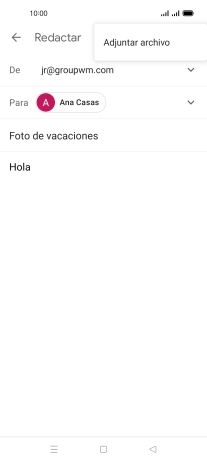 Pulsa Adjuntar archivo y desplázate a la carpeta deseada.