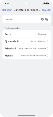 Introduce la contraseña de la red wifi y pulsa Guardar.