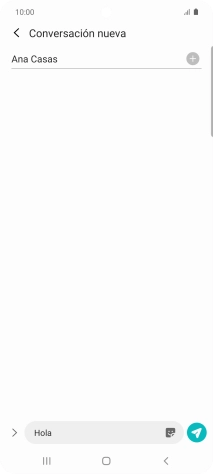 Pulsa el icono de envío cuando termines de escribir el mensaje corto.