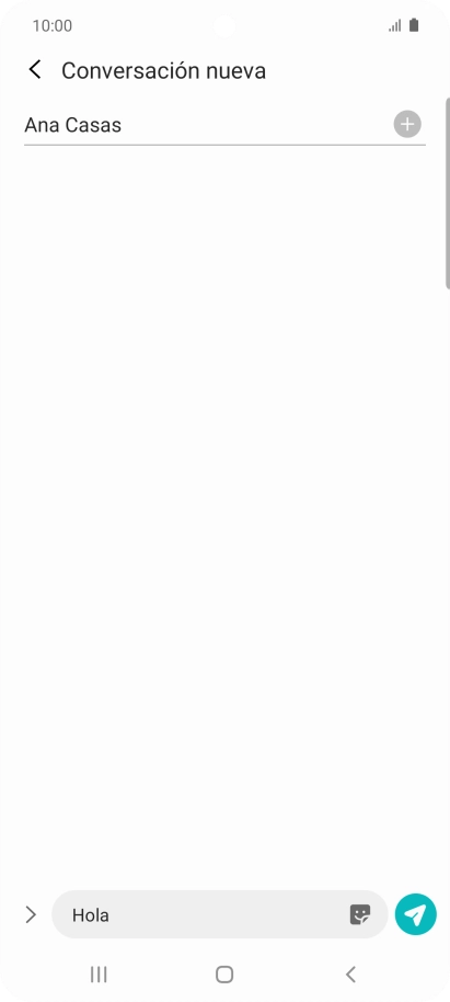 Pulsa el icono de envío cuando termines de escribir el mensaje corto.