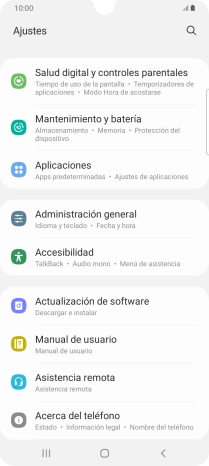 Pulsa Mantenimiento y batería.