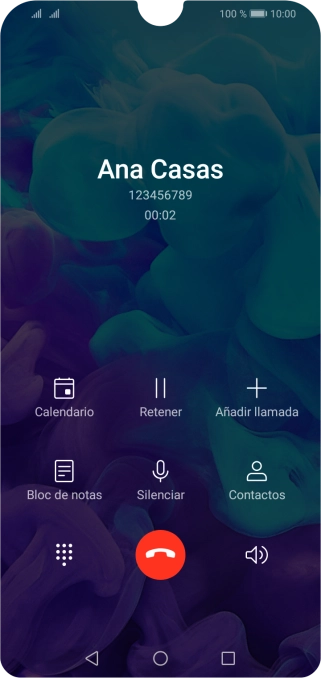 Pulsa el icono de finalizar llamada.
