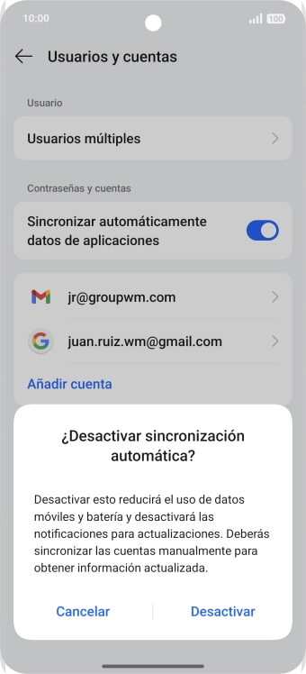Pulsa Desactivar.