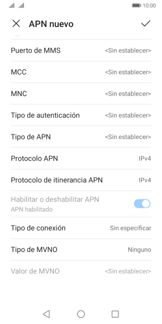 Pulsa Tipo de autenticación.