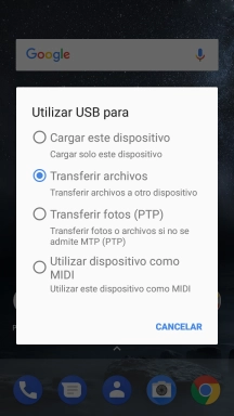 Pulsa Transferir archivos.