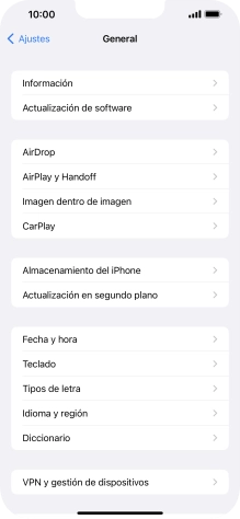 Pulsa Actualización de software. Si hay una versión de software nueva disponible, aparecerá ahora en la pantalla. Sigue las indicaciones de la pantalla para actualizar el software del teléfono.