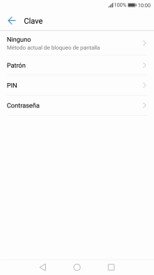 Introduce el código de seguridad actual y pulsa Ninguno.