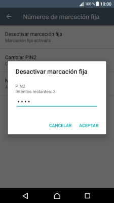 Introduce el código PIN2 y pulsa ACEPTAR.