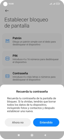 Pulsa Entendido y sigue las indicaciones de la pantalla para crear un código de seguridad del teléfono adicional.