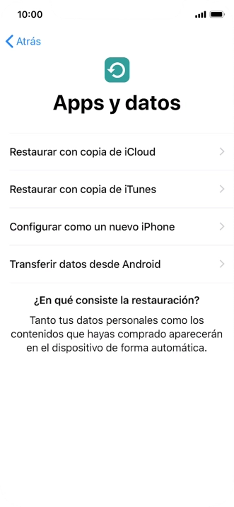 Puedes transferir el contenido de otro teléfono Android cuando el teléfono se activa antes de utilizarlo por primera vez y cuando lo restableces. Cuando aparece esta imagen de pantalla, el teléfono está listo para la transferencia de contenido desde otro teléfono Android.
