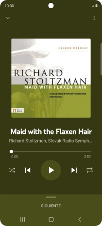 Pulsa la flecha hacia la derecha para ir al archivo de música siguiente.