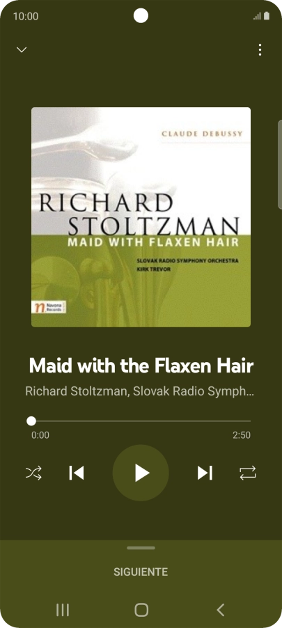 Pulsa la flecha hacia la derecha para ir al archivo de música siguiente.