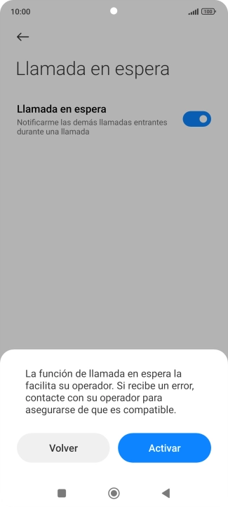 Si activas la función, pulsa Activar.