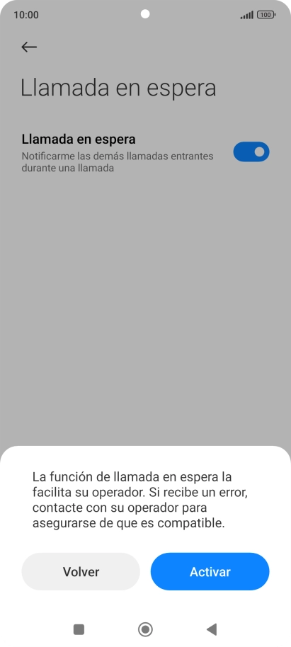 Si activas la función, pulsa Activar.