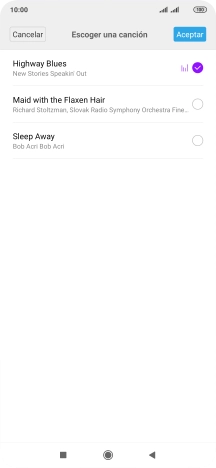 Al encontrar un timbre de llamada de tu gusto, pulsa Aceptar.