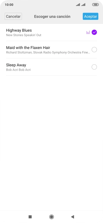 Al encontrar un timbre de llamada de tu gusto, pulsa Aceptar.