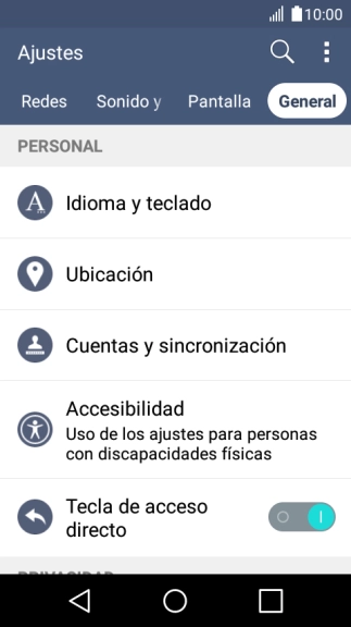 Pulsa Idioma y teclado.