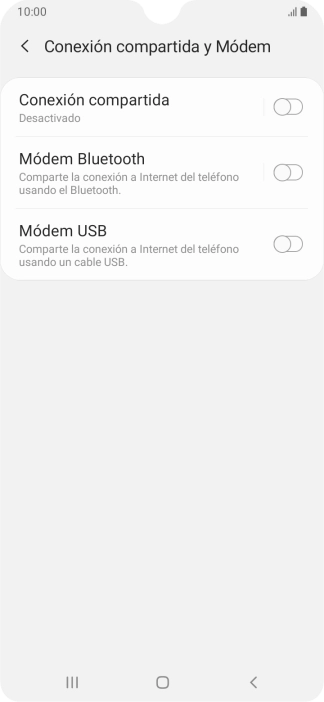 Pulsa Conexión compartida.