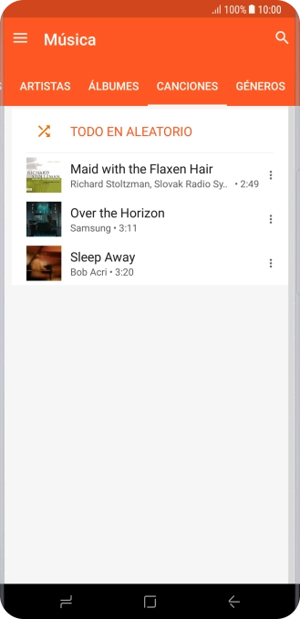 Pulsa el archivo de música deseado.