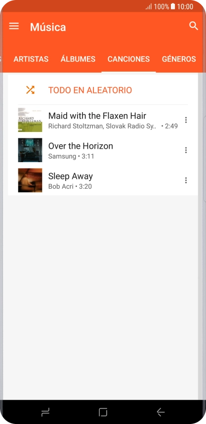 Pulsa el archivo de música deseado.