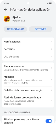 Pulsa Almacenamiento.