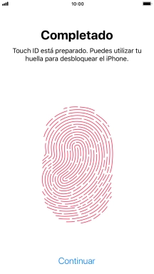 Pulsa Continuar. Si no has añadido anteriormente un código de seguridad, tendrás que introducir un código de libre elección dos veces consecutivas.