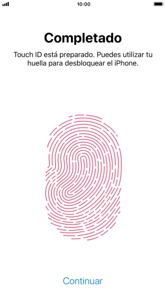 Pulsa Continuar. Si no has añadido anteriormente un código de seguridad, tendrás que introducir un código de libre elección dos veces consecutivas.