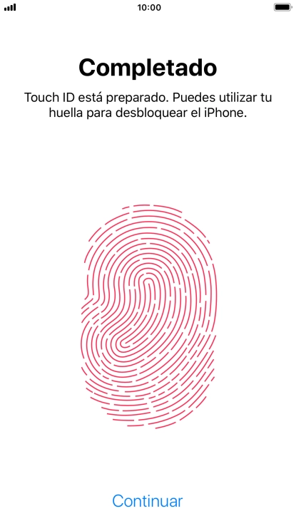 Pulsa Continuar. Si no has añadido anteriormente un código de seguridad, tendrás que introducir un código de libre elección dos veces consecutivas.