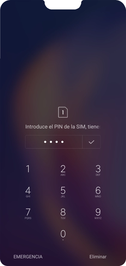 Si lo solicita el teléfono, introduce el código PIN y pulsa el icono de aceptar.