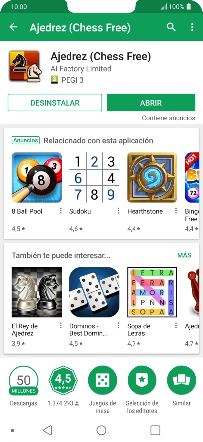 Pulsa la tecla de inicio para terminar y regresar a la pantalla de inicio.