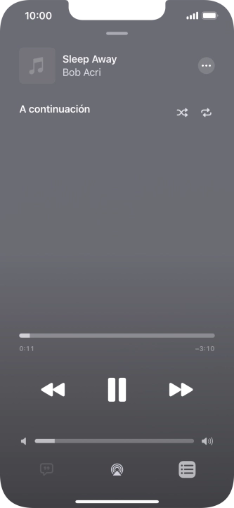 Pulsa el icono de reproducción aleatoria para activar o desactivar la función.
