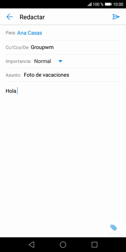 Pulsa el icono de anexos.