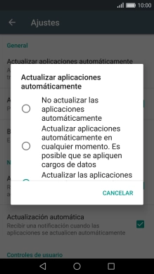 Pulsa No actualizar las aplicaciones automáticamente para desactivar la función.