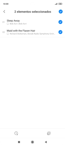 Pulsa los archivos de música deseados para añadirlos.