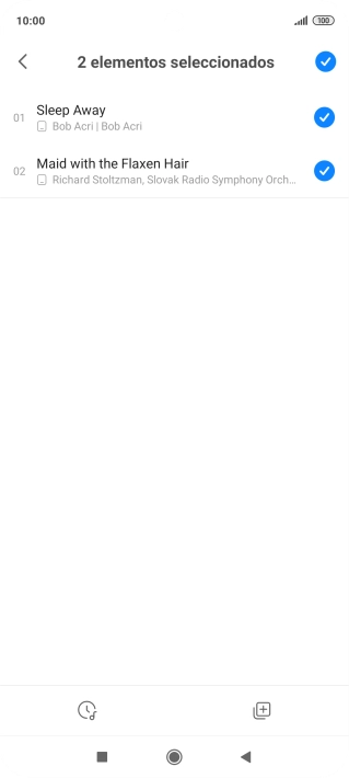 Pulsa los archivos de música deseados para añadirlos.