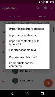 Pulsa Importar contactos de la tarjeta SIM.