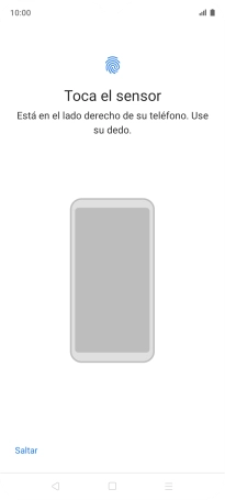 Sigue las indicaciones de la pantalla para crear una huella digital como código de seguridad.